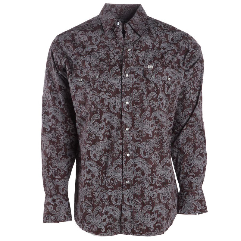 Mens Burgundy Paisley Print Shirt