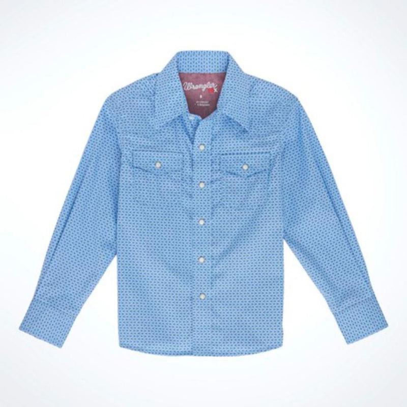 Boys 20x Blue Print Shirt