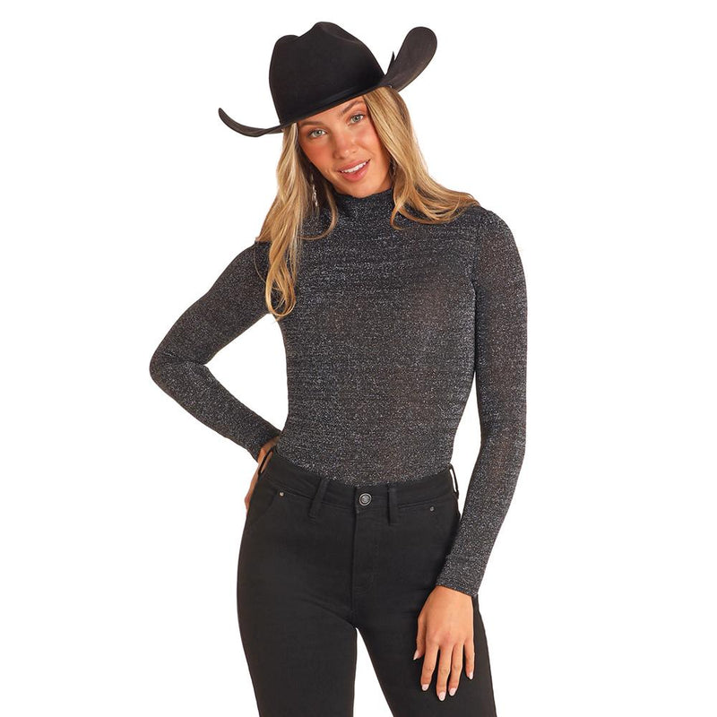 Ladies Lurex Turtleneck Top