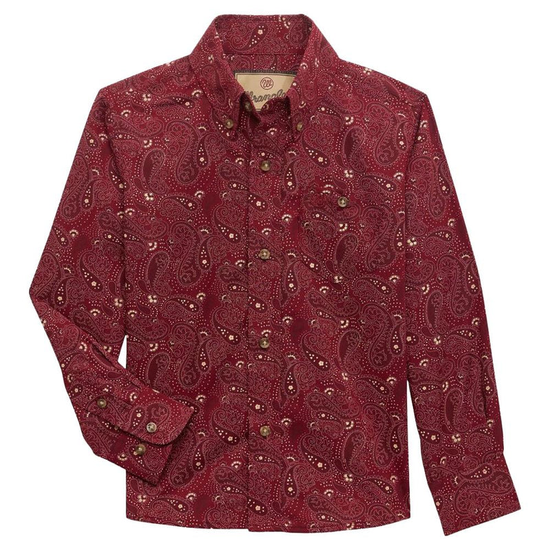 Boys Classic Red Print Shirt