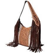 Tooled Leather Hobo Bag