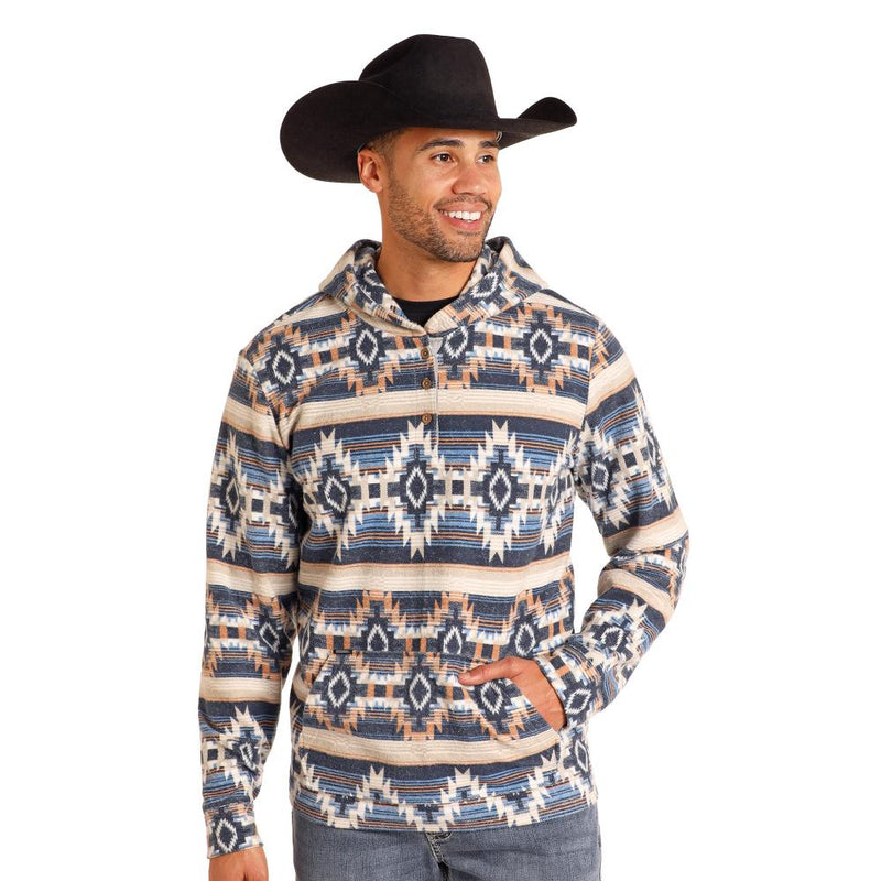 n Aztec Button Hoodie