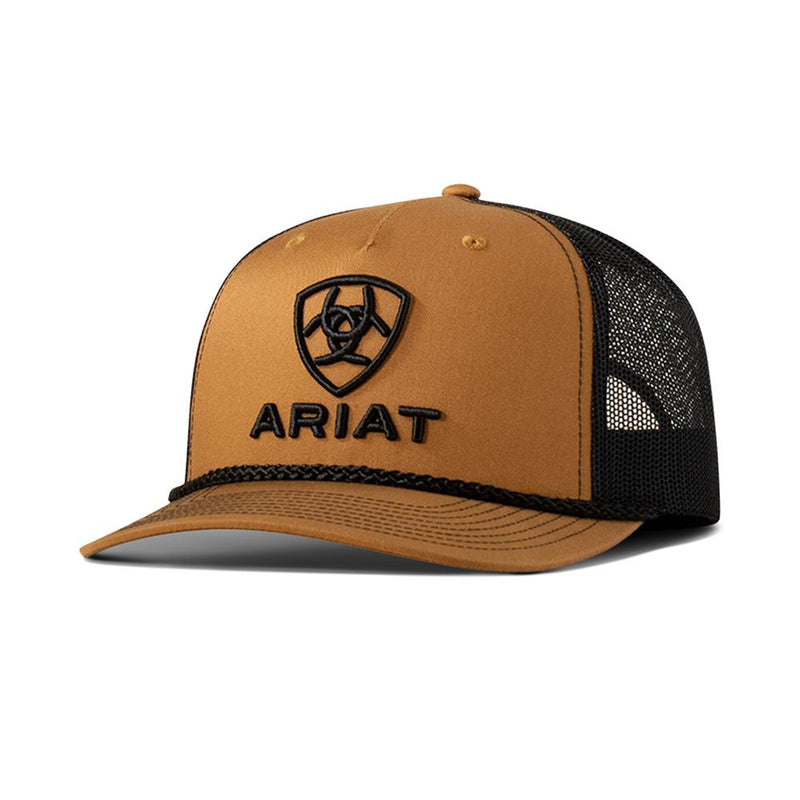 Ariat Men`s Tan Black Embroidered Logo Cap