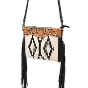 Saddle Blanket Black/White Fringe Crossbody
