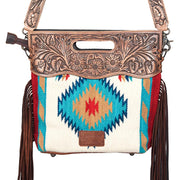 Multi Color Fringe Saddle Blanket Bag