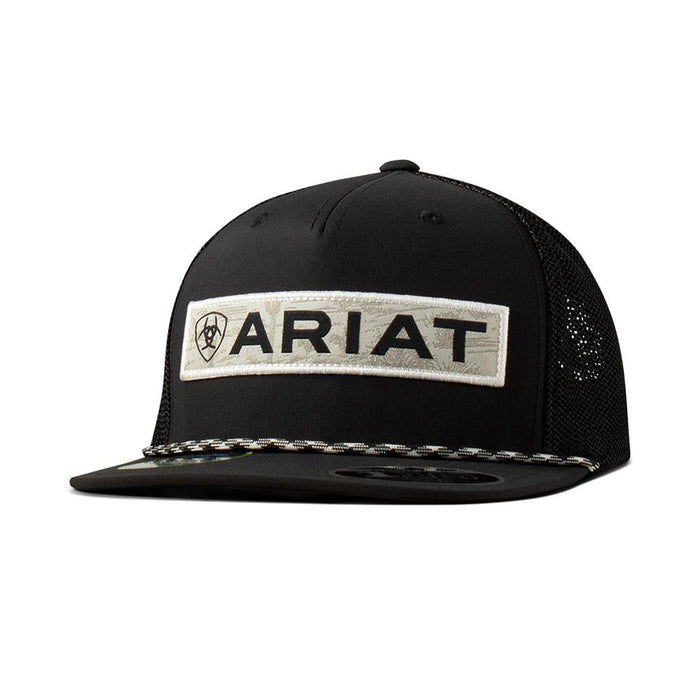 Ariat Men`s Black Flexfit Desert Scene Trucker Cap
