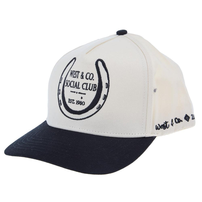 & Co Black/Cream Social Club Embroidered Cap
