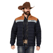 Mens Navy/Tan Puffer Jacket