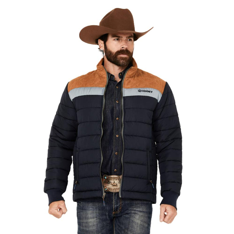 Mens Navy/Tan Puffer Jacket