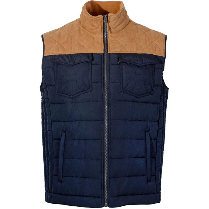 Mens Navy/Tan Packable Vest