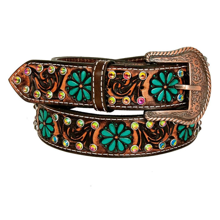 Painted Leather With Stud Belt