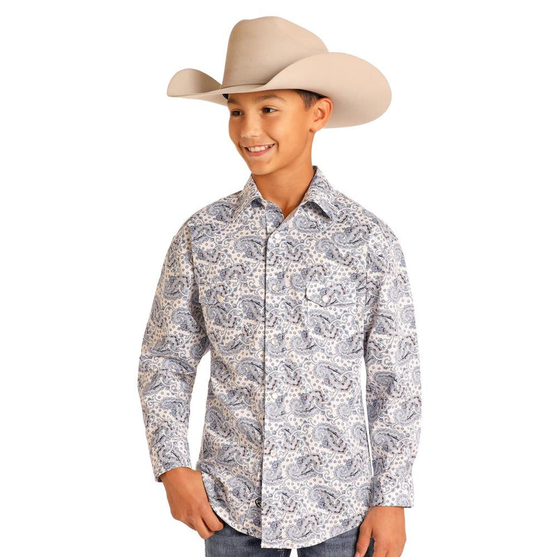 and Boys Long Sleeve Western Snap Shirt