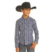 and Boys Blue Aztec Print Tek Long Sleeve Shirt