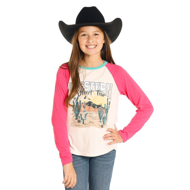 And Girls Hot Pink Contrast Sleeve Top