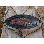 Red and Bronze Crystal Feather Bronc Noseband Rope Halter
