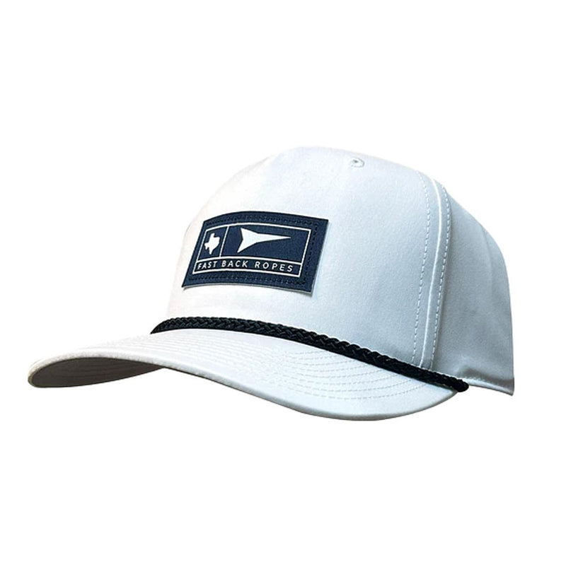 White and Navy Braid Logo Cap