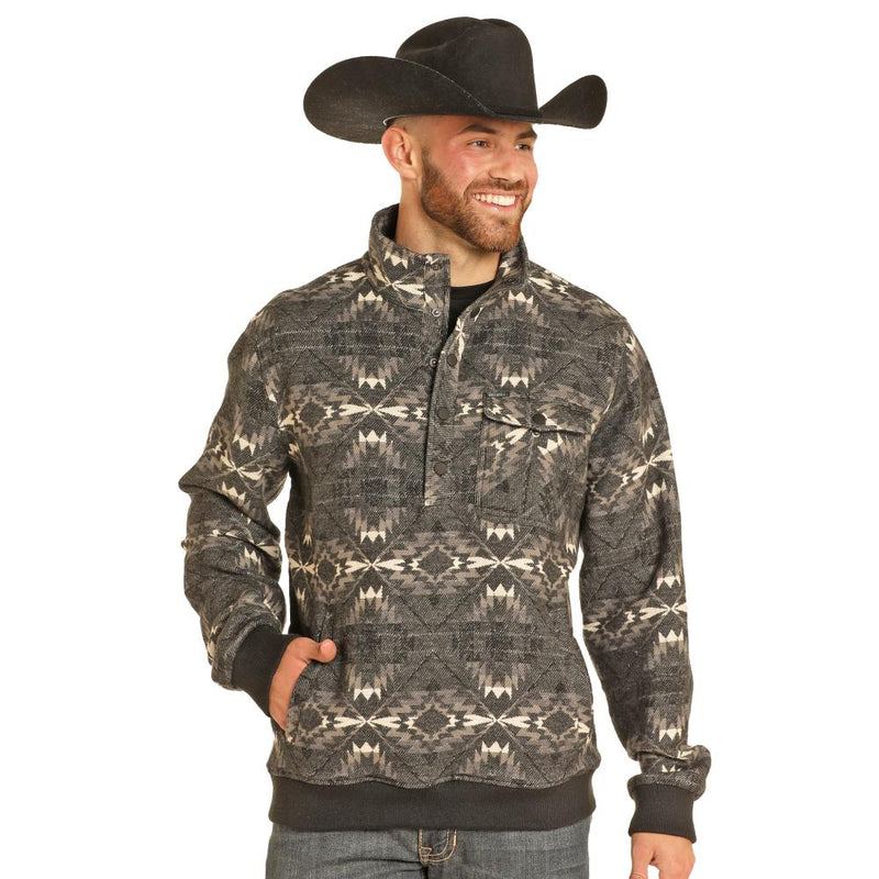 n Aztec Jacquard Bomber Pullover