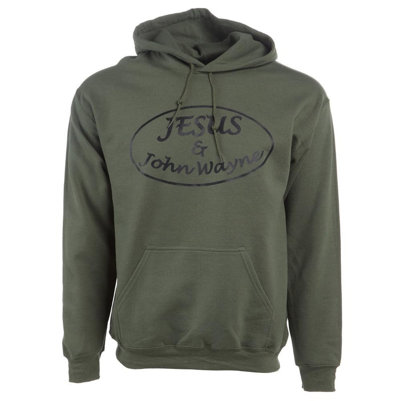 Jesus/John Wayne Green Hoodie