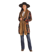 Women's Fur Trim Southwest Cardigan