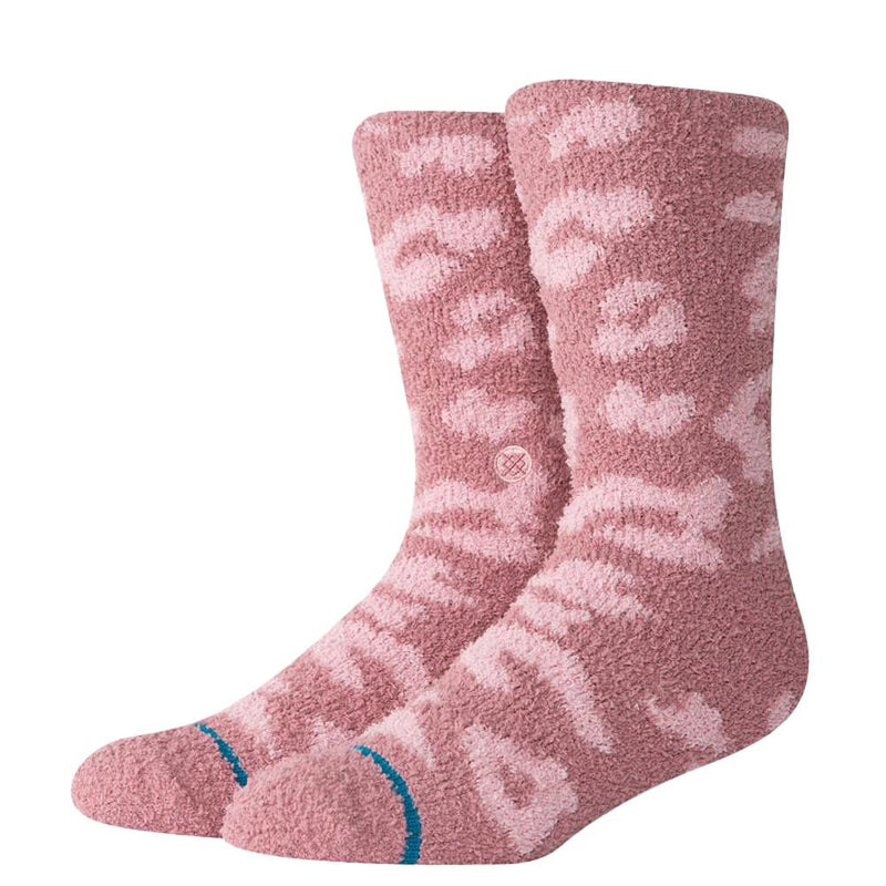 Womens Purrfect Plush Dusty Rose Crew Socks
