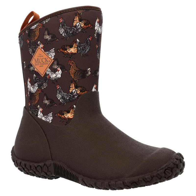 Women`s ter II Mid Chicken Print Brown Rubber Boot
