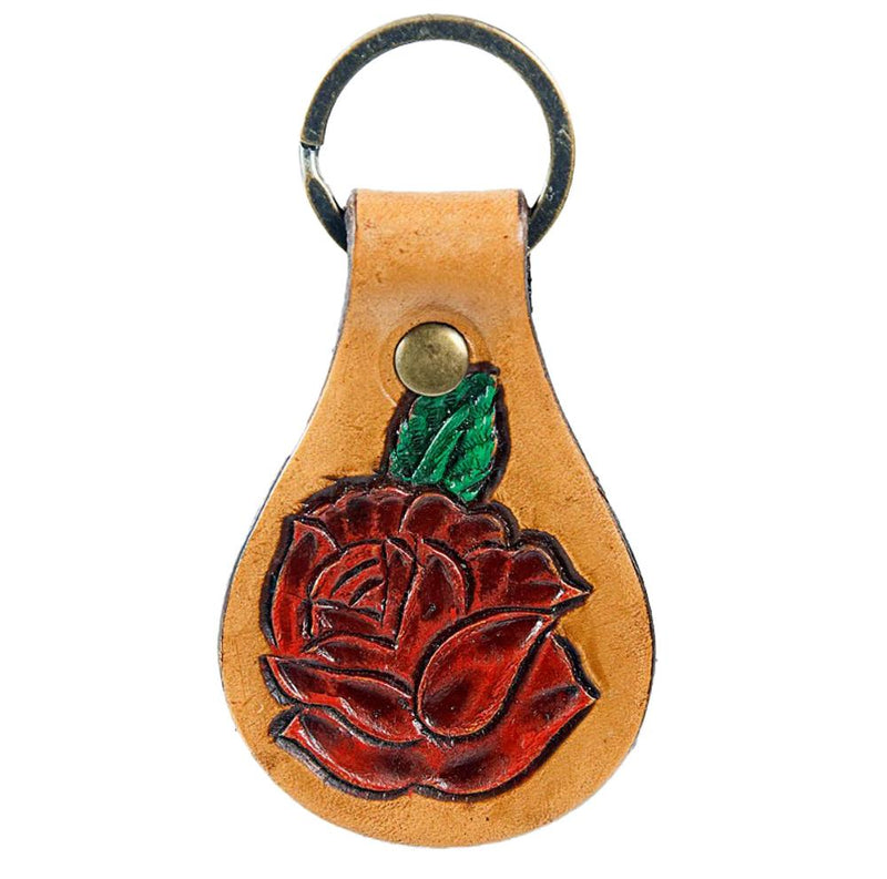 Rose Leather Key Chain