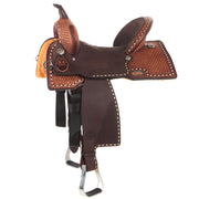 Montana 15 Inch Vintage Chocolate Sparkling Diamond Barrel Saddle