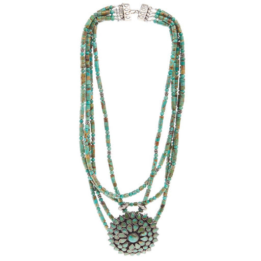 Multi Strand Turquoise Medallion Necklace
