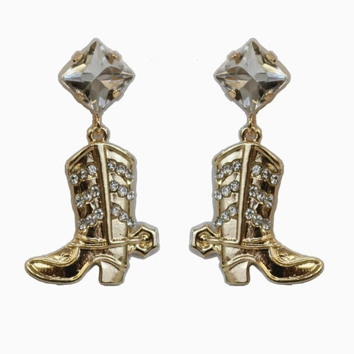 Gold Cowboy Boot Earrings