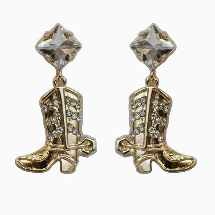 Gold Cowboy Boot Earrings