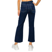 Women's Dark Mid Rise Ankle Flare Jean