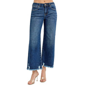 Women's Dark Mid Rise Crop Jean