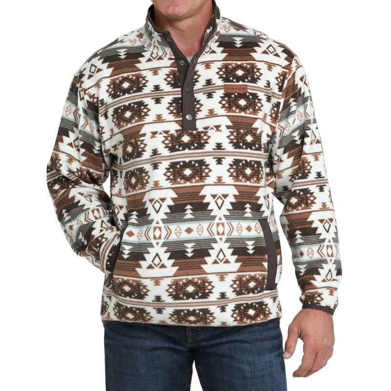 Mens Aztec Fleece Pullover