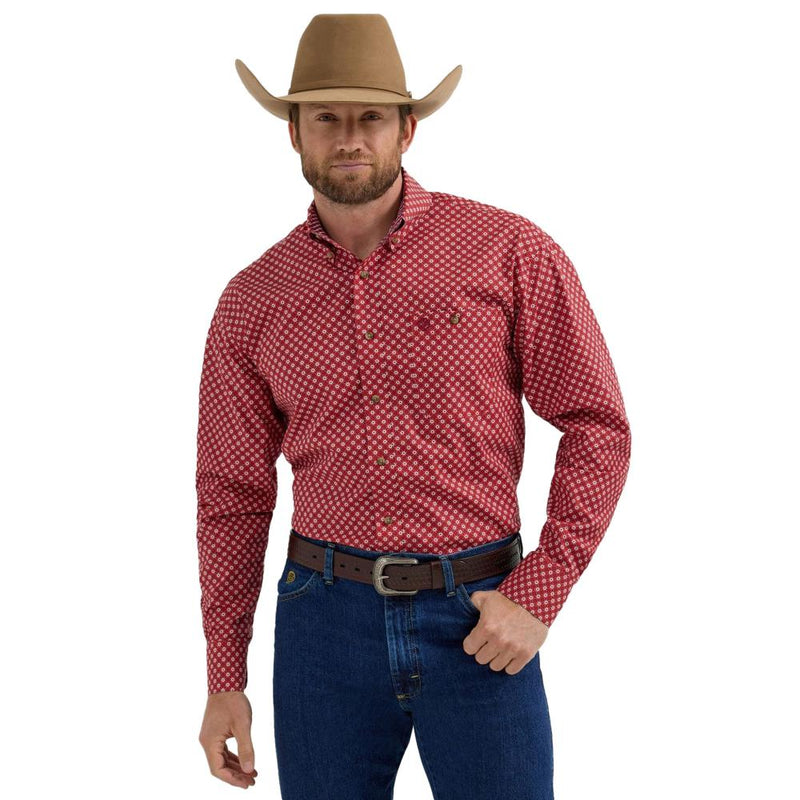 George Strait Red Circle Print Shirt