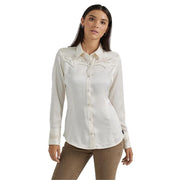 Womens Retro Snap Embroidered Shirt