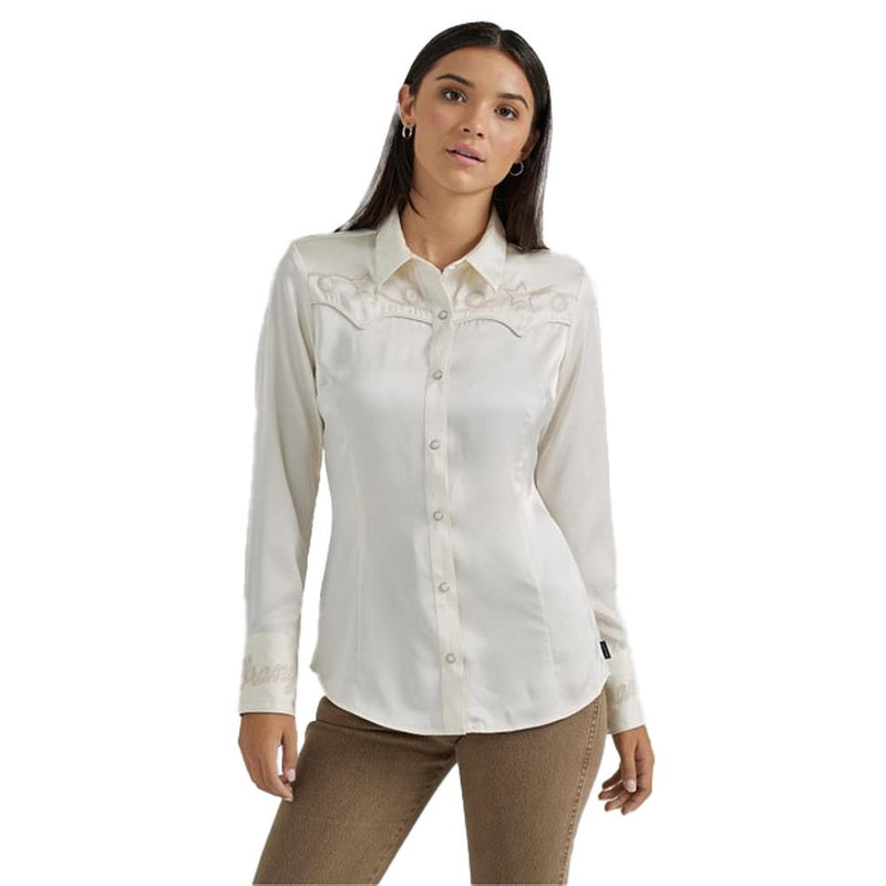 Womens Retro Snap Embroidered Shirt