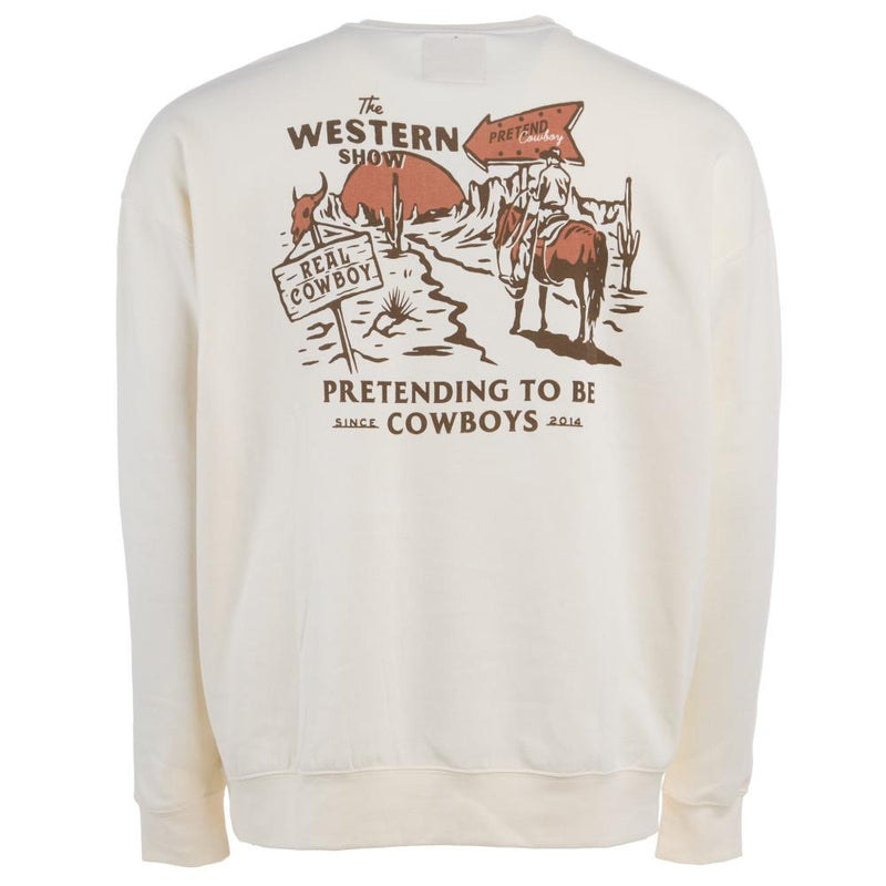 Mens Western Show White Sweatshirt