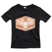 Boys Black Longhorn Tee