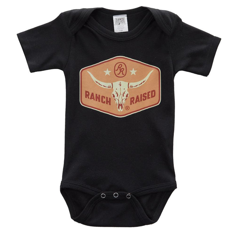 Infant Boys Longhorn Black Onesie