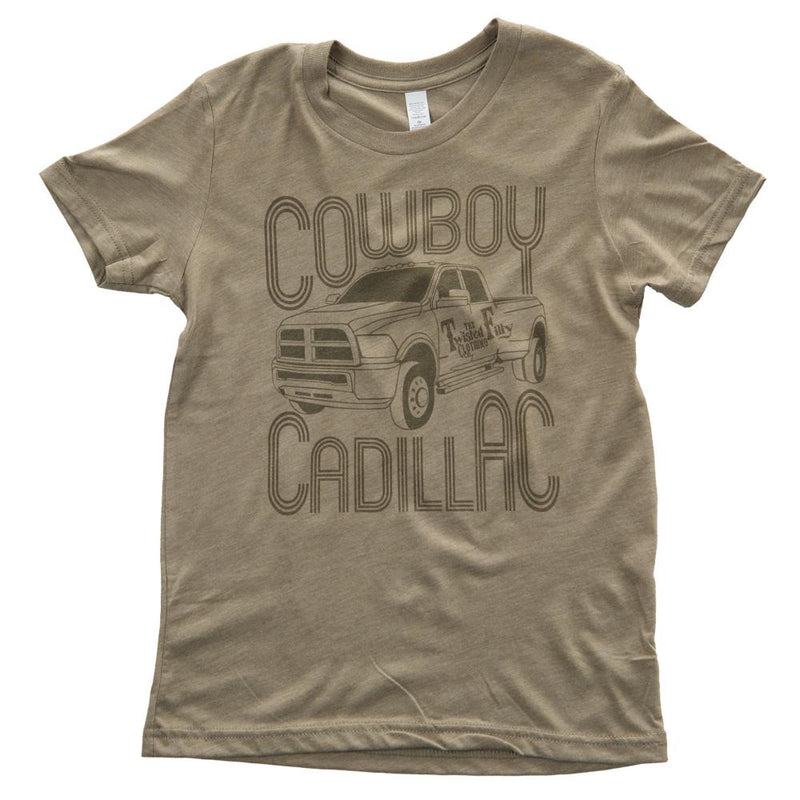 Boys Cowboy Cadillac Olive Tee