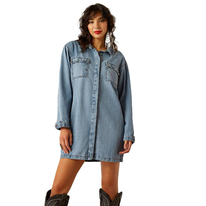 Ariat Womens Denim Castaway Utility Shirt Dress Ariat Womens Denim Castaway Utility Shirt Dress