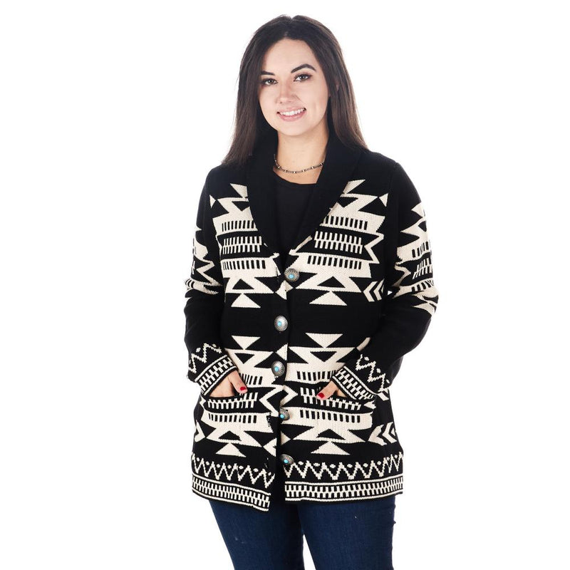 Black Ivory Aztec Cardigan