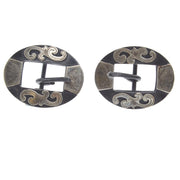 Pair of 5/8in Round Scroll Cart Buckles