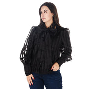 Womens Black Bow Top