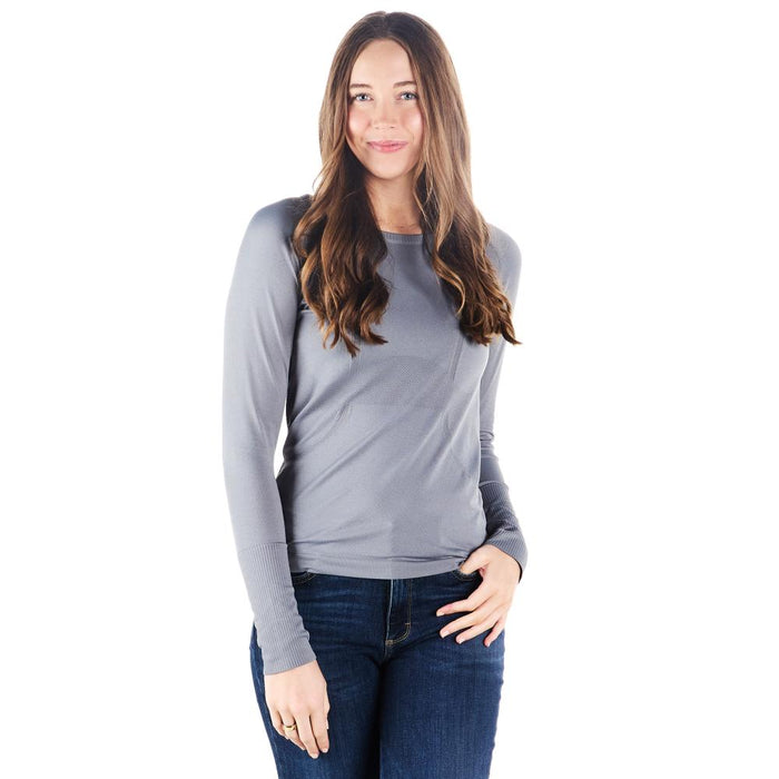 Womens Tack Hack French Blue Equitation Long Sleeve Tech Tee