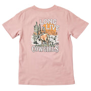 Youth Long Live Cowgirls Rose Tan Tee