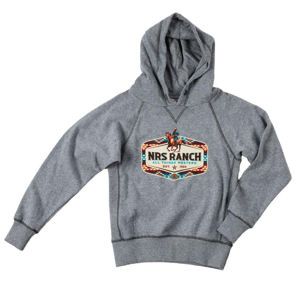 NRS NRS Ranch Horse w/Rider Aztec Logo Youth Gunmetal Hoodie