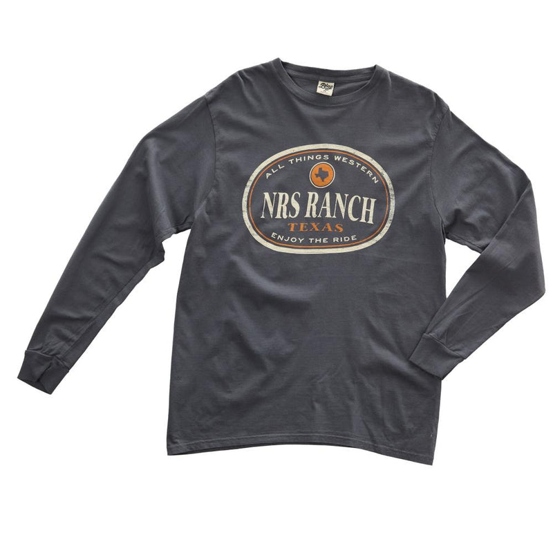NRS Ranch Oval Logo Coal Long Sleeve Tee