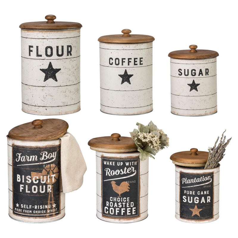 Farmhouse Double Sided Canister Set
