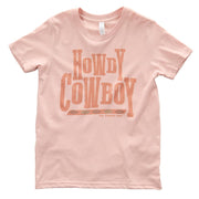 Girls Howdy Cowboy Dusty Rose Tee